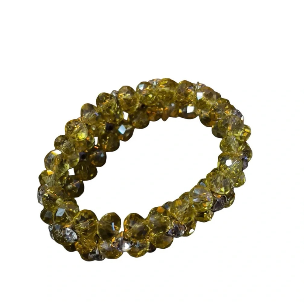 Yellow Crystal Stretchy Layering Bracelet - Picture 3 of 6